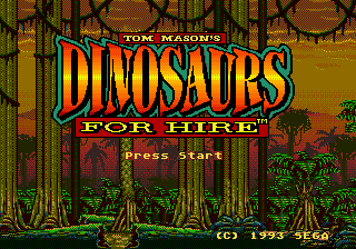 Dinosaurs for Hire (USA) Title Screen